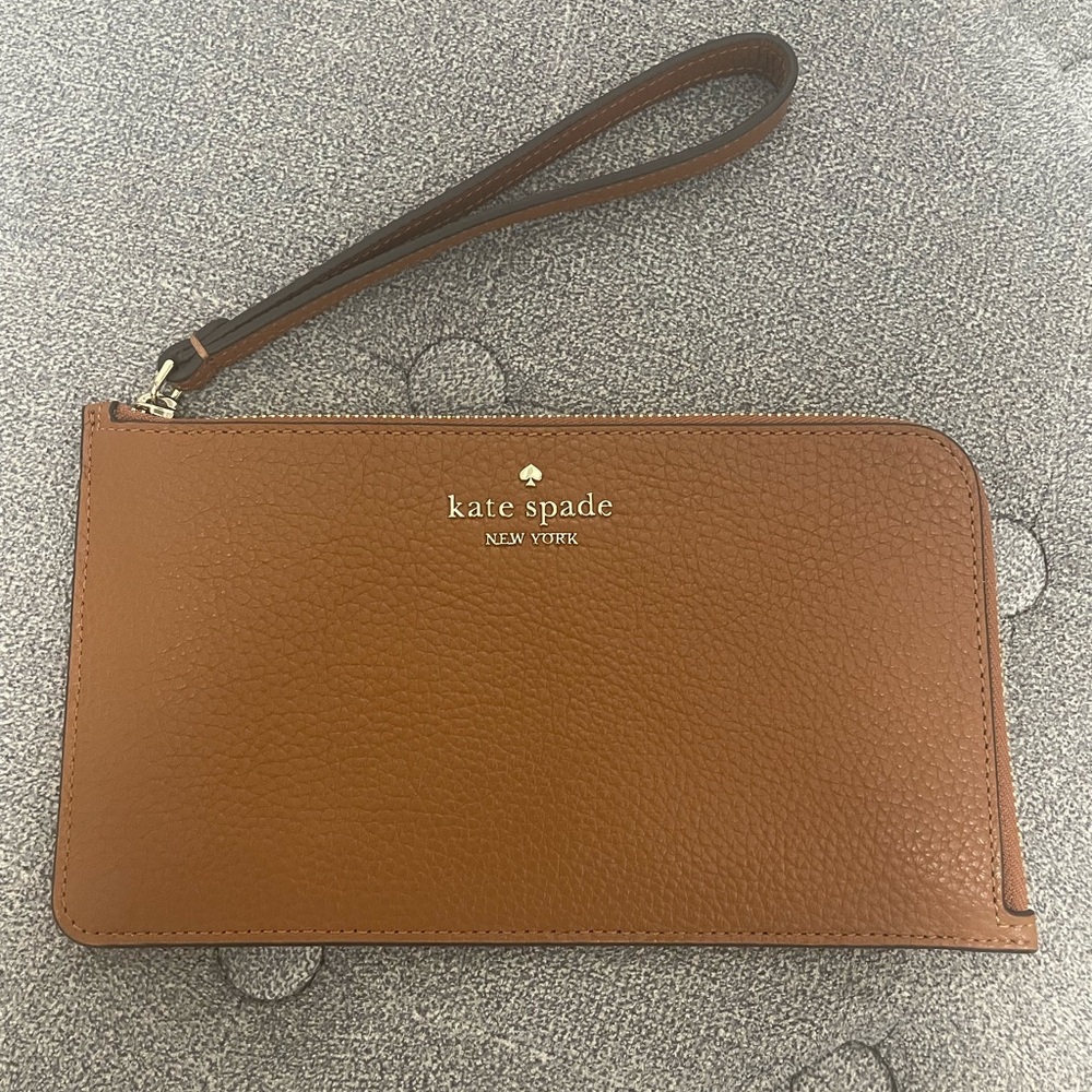 Kate Spade Tan Leather Wristlet